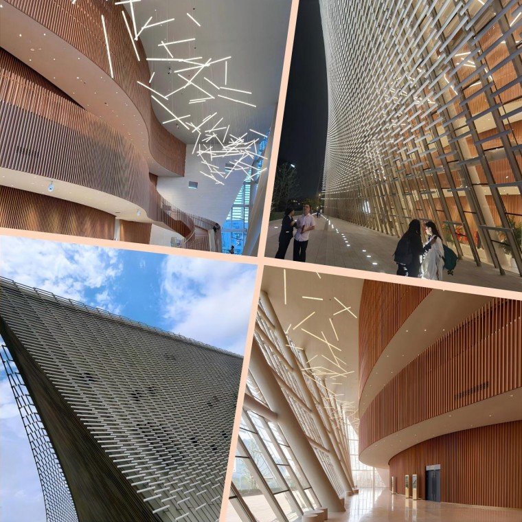 Nanchang Poly Grand Theatre ceramic facade and warm interior design collage Nanchang Poly Grand Theatre ceramic facade and warm interior design collage
